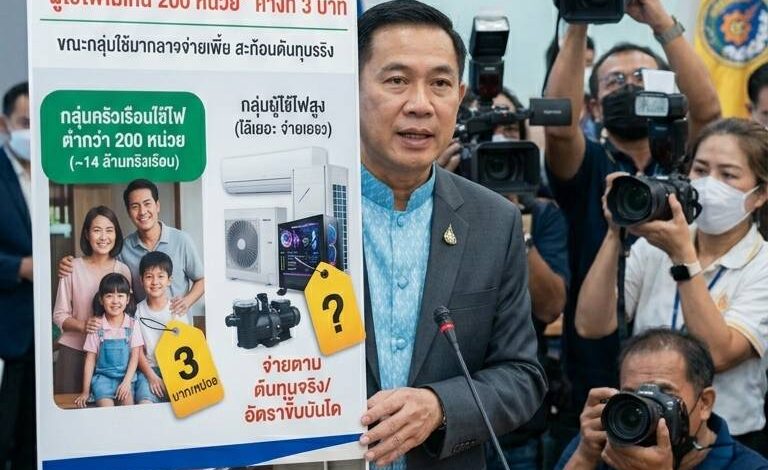 คนใช้ไฟเกิน 200 หน่วยเตรียมควักเพิ่ม! พลังงานจ่อปรับโครงสร้าง “ค่าไฟขั้นบันได” เริ่ม มิ.ย. 69