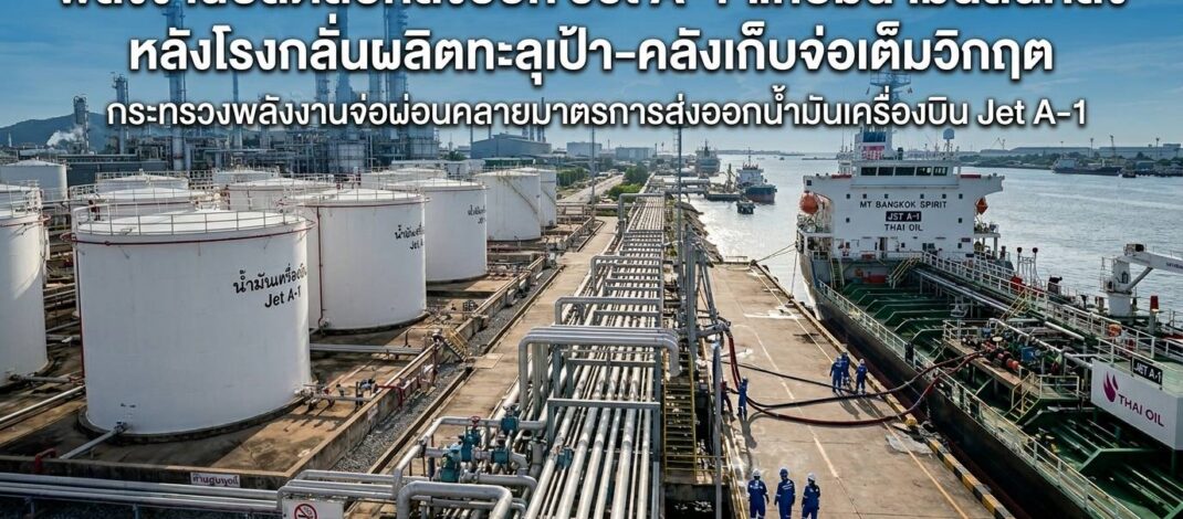 พลังงานจ่อปลดล็อกส่งออก ‘Jet A-1’ แก้โจทย์น้ำมันล้นคลัง หลังโรงกลั่นผลิตทะลุเพดาน